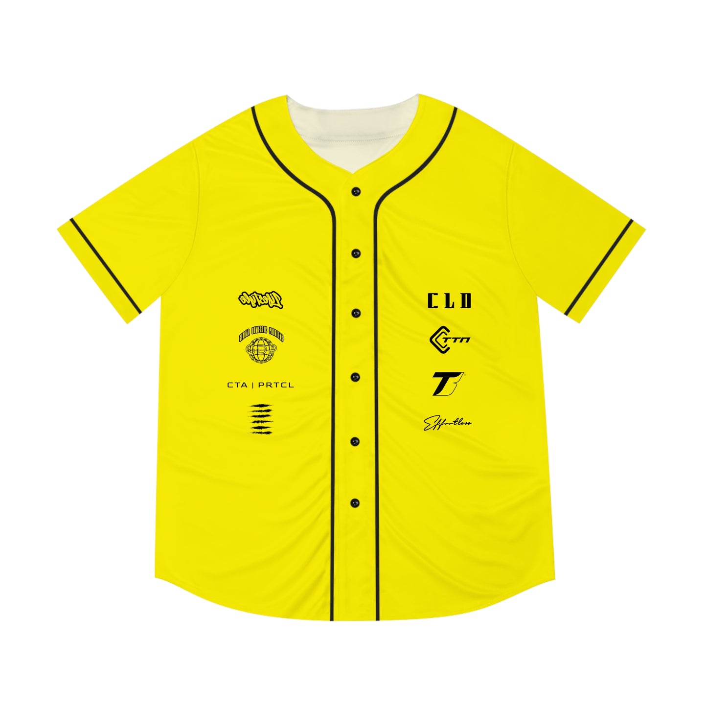 SOL SICK PRINT BASEBALL JERSEY YELLOW/BLACK