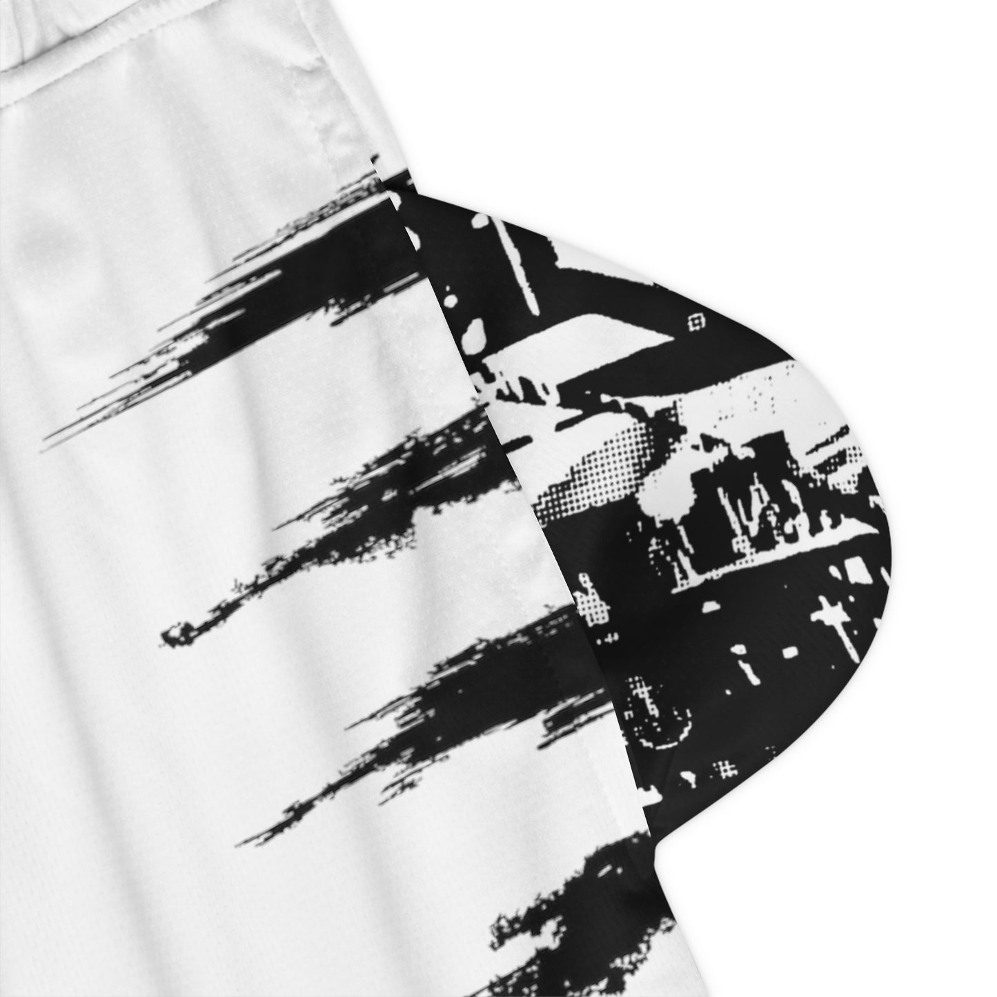 ICE SICK PRINT BASKETBALL SHORTS WHITE/BLACK