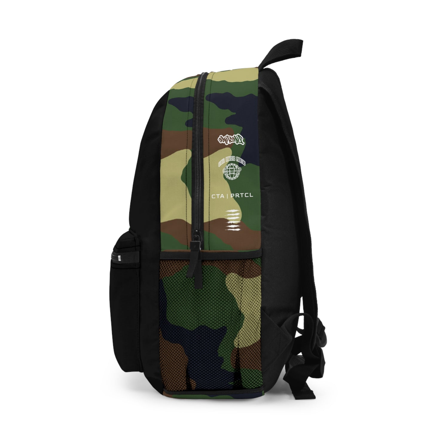 WOODLAND GRN CAMOSIDE PRINT BACKPACK BAG GREEN/WHITE/BLACK/BROWN - CLD LABEL X GDP