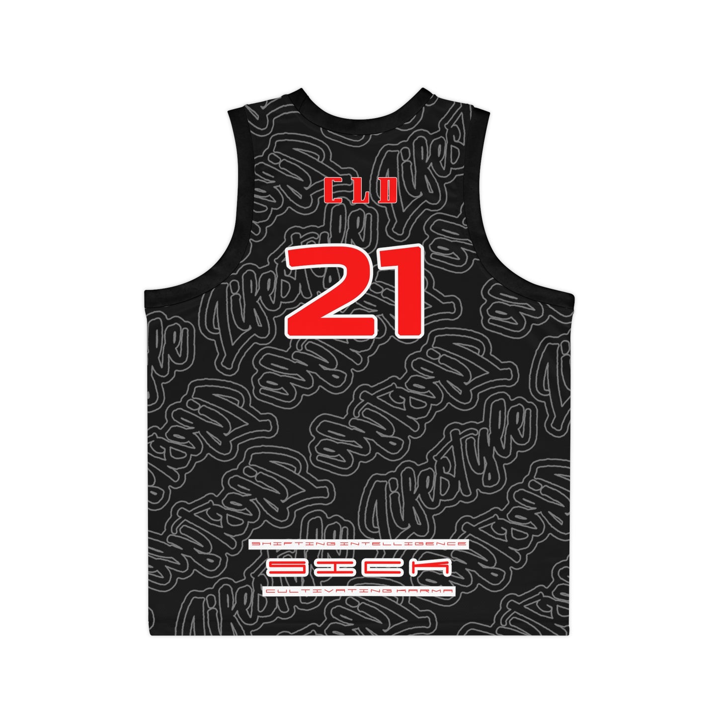 BLD T2 RAVEN SICK PRINT BASKETBALL JERSEY BLACK/WHITE/RED