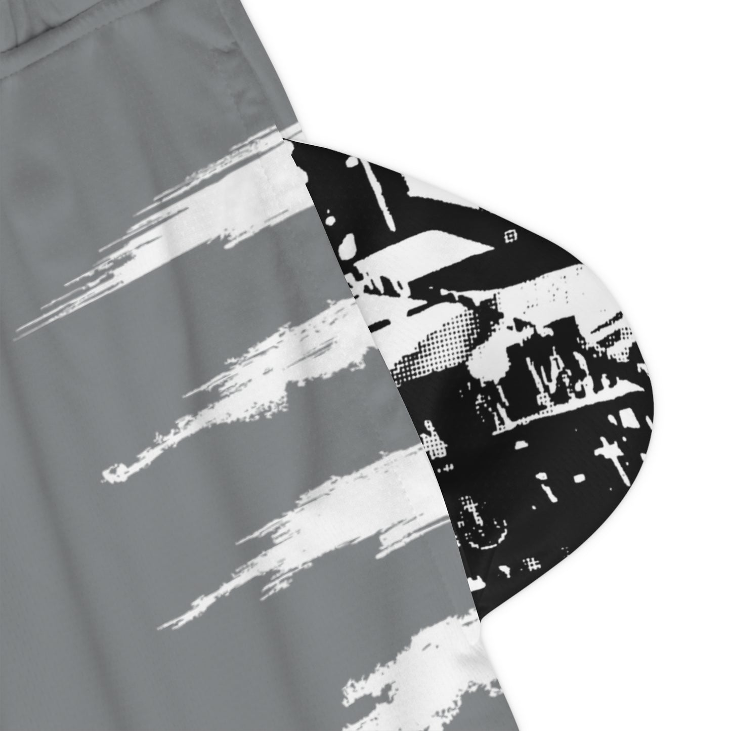 UNCOMMON SICK PRINT BASKETBALL SHORTS DARK GREY/WHITE