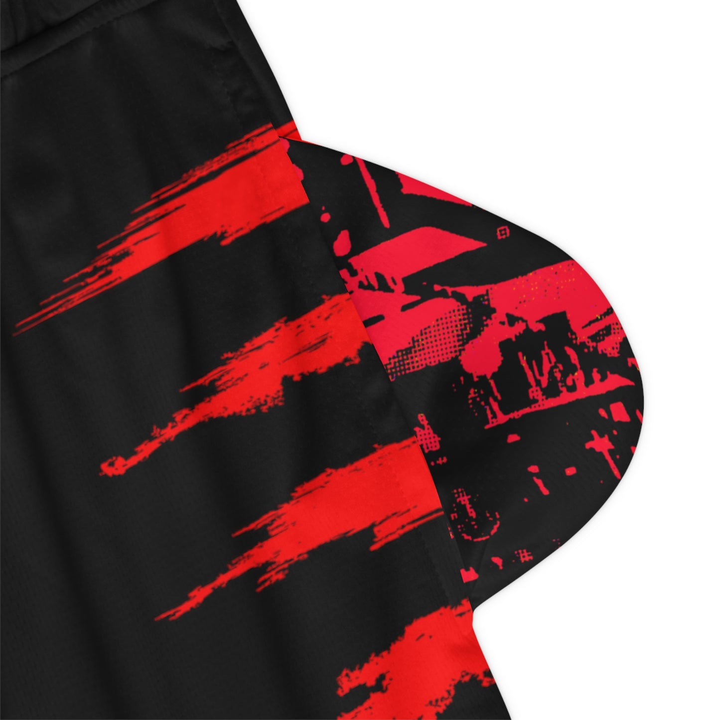 BLD RAVEN SICK PRINT BASKETBALL SHORTS BLACK/RED