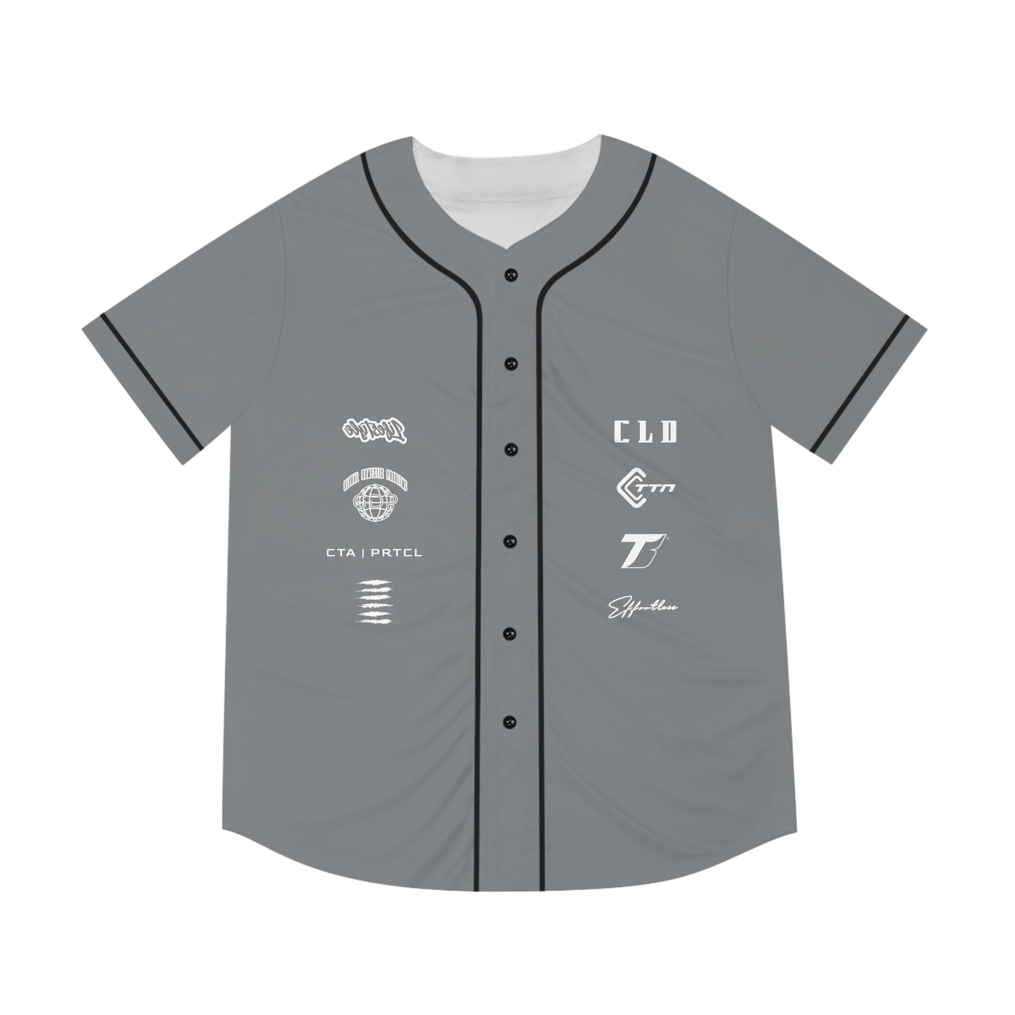 UNCOMMON SICK PRINT BASEBALL JERSEY GREY/WHITE