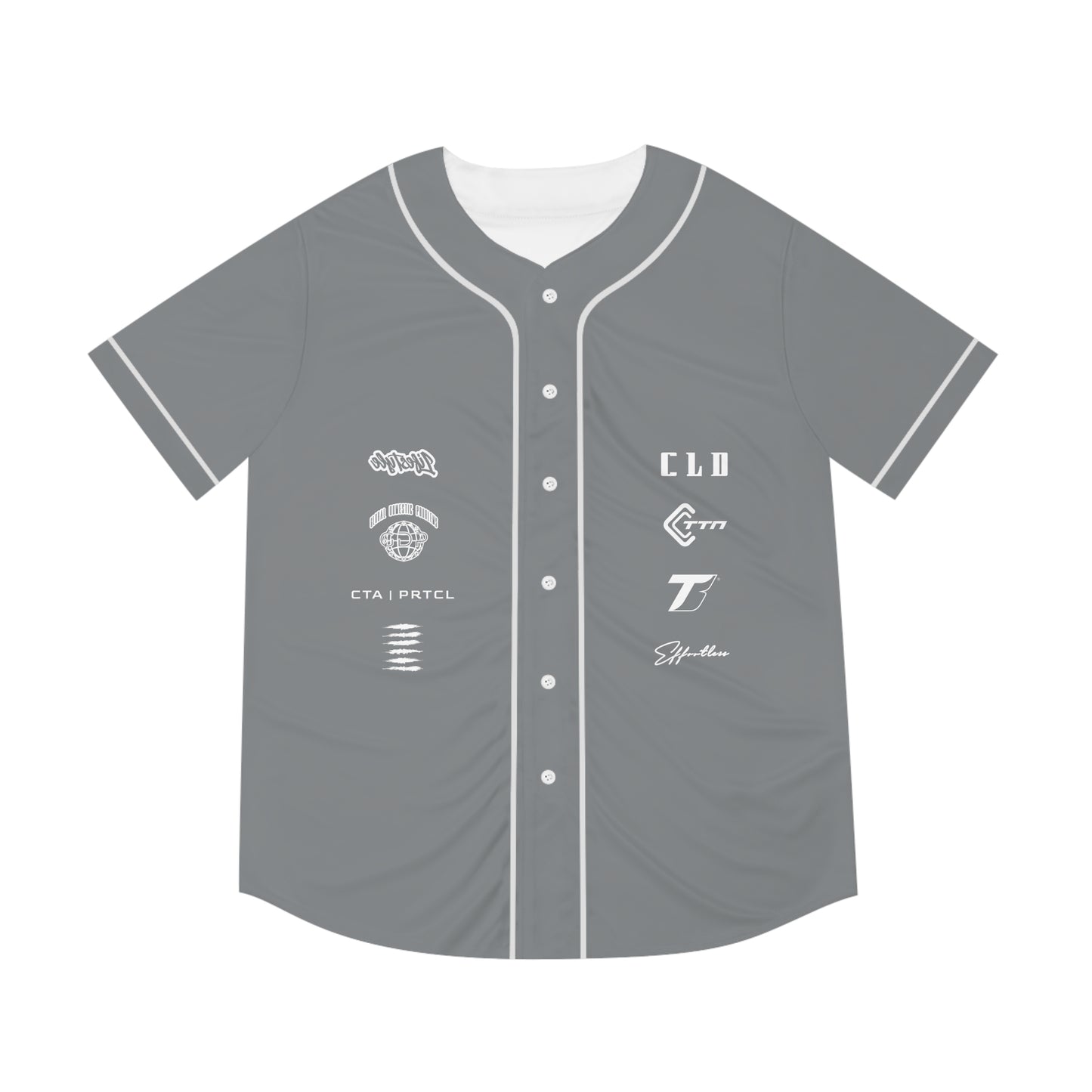 UNCOMMON SICK PRINT BASEBALL JERSEY GREY/WHITE