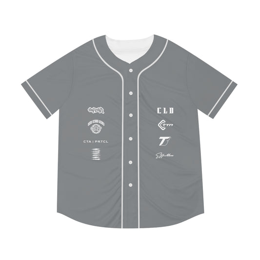 UNCOMMON SICK PRINT BASEBALL JERSEY GREY/WHITE