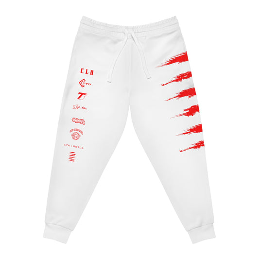 RED MERCURY SICK PRINT TRACKSUIT BOTTOMS WHITE/RED