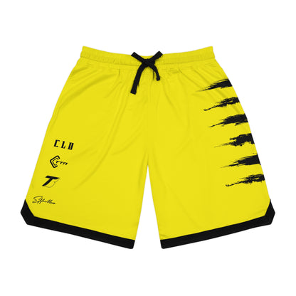 SOL SICK PRINT BASKETBALL SHORTS YELLOW/BLACK