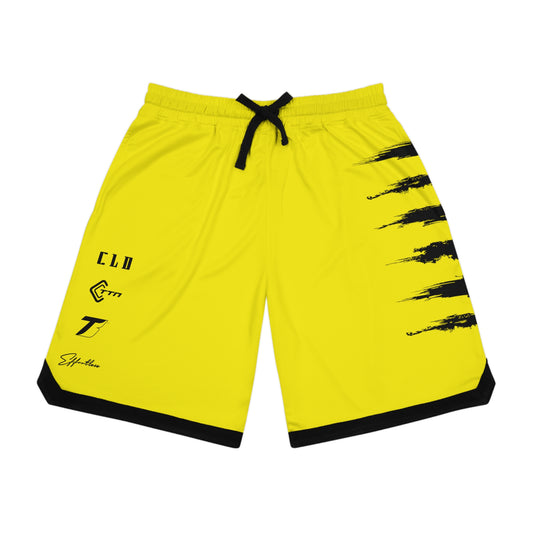 SOL SICK PRINT BASKETBALL SHORTS YELLOW/BLACK