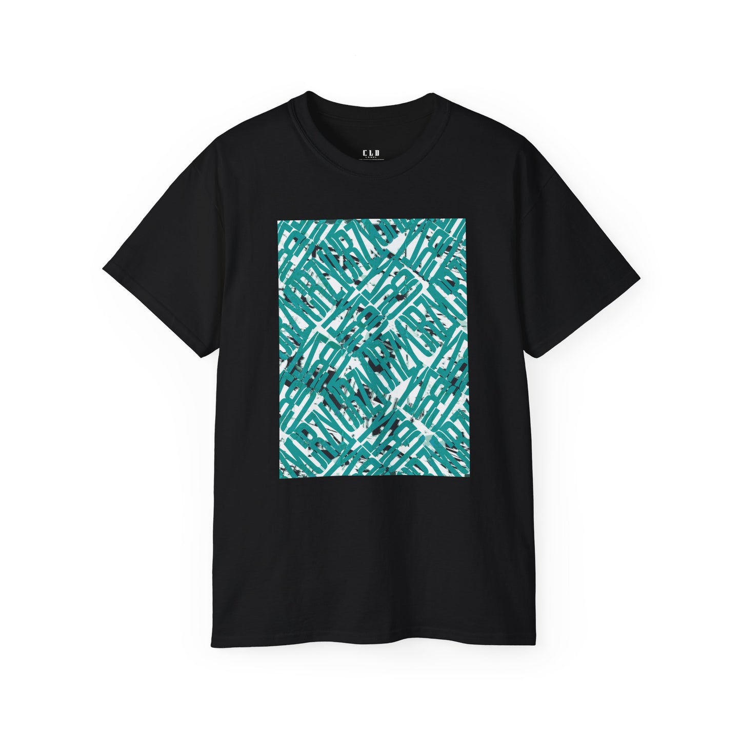 CYANIC WHITE 2CRZY TEE T SHIRT PRINT BLACK/TEAL