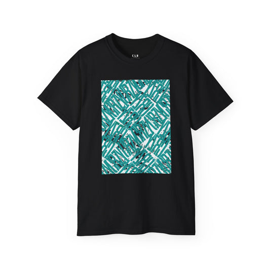 CYANIC WHITE 2CRZY TEE T SHIRT PRINT BLACK/TEAL