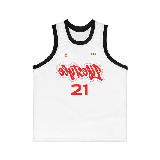 RED MERCURY SICK PRINT BASKETBALL JERSEY WHITE/RED