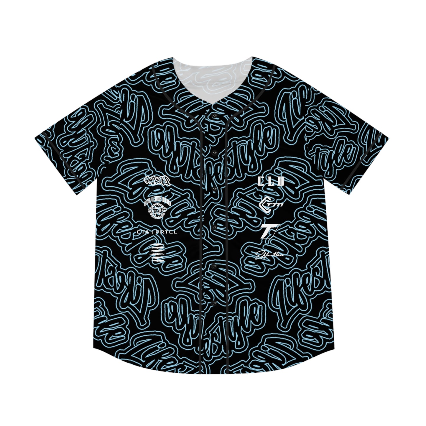 TNT TWENTY3 BASEBALL JERSEY SKY BLUE/BLACK/WHITE