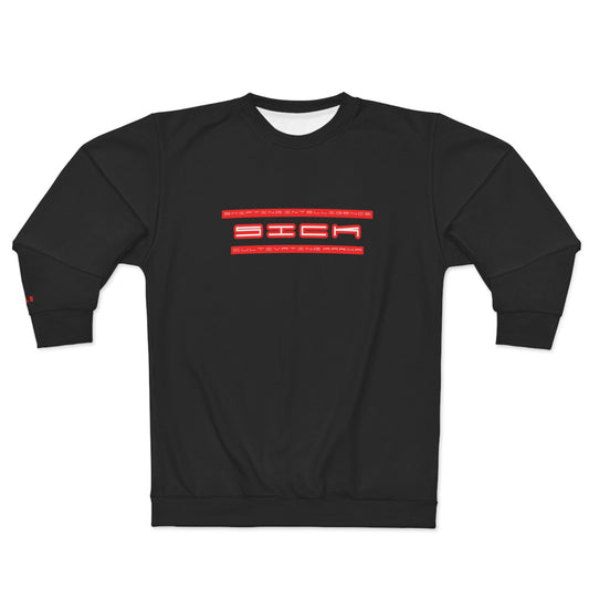 BLD RAVEN SICK PRINT CREWNECK BLACK/RED