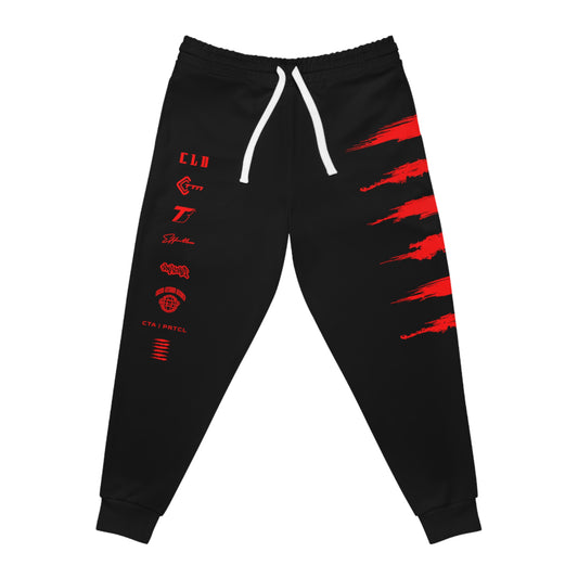 BLD RAVEN SICK PRINT TRACKSUIT BOTTOMS BLACK/RED
