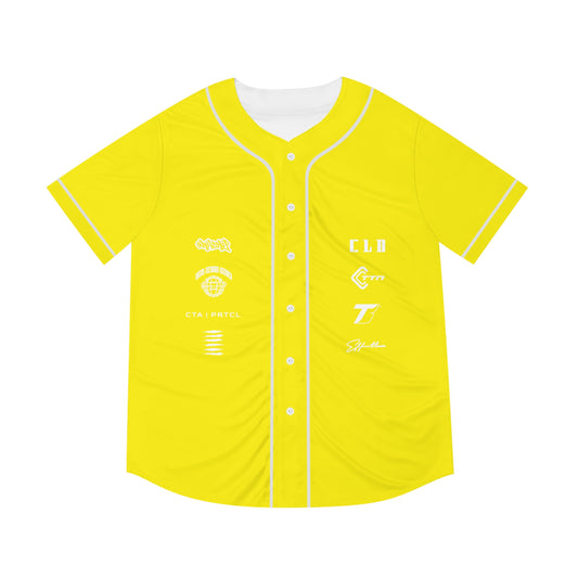 SOL SICK PRINT BASEBALL JERSEY YELLOW/WHITE