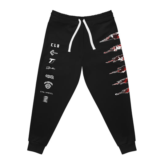 CAMOSIDE RAGERED STRP SICK V2 PRINT JOGGERS BOTTOMS RED/WHITE/BLACK TRACKSUIT