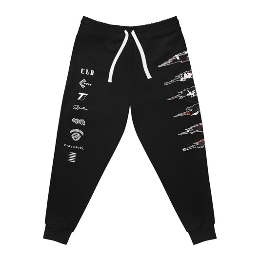 CAMOSIDE RAGERED T2 STRP SICK V2 PRINT JOGGERS BOTTOMS RED/WHITE/BLACK TRACKSUIT