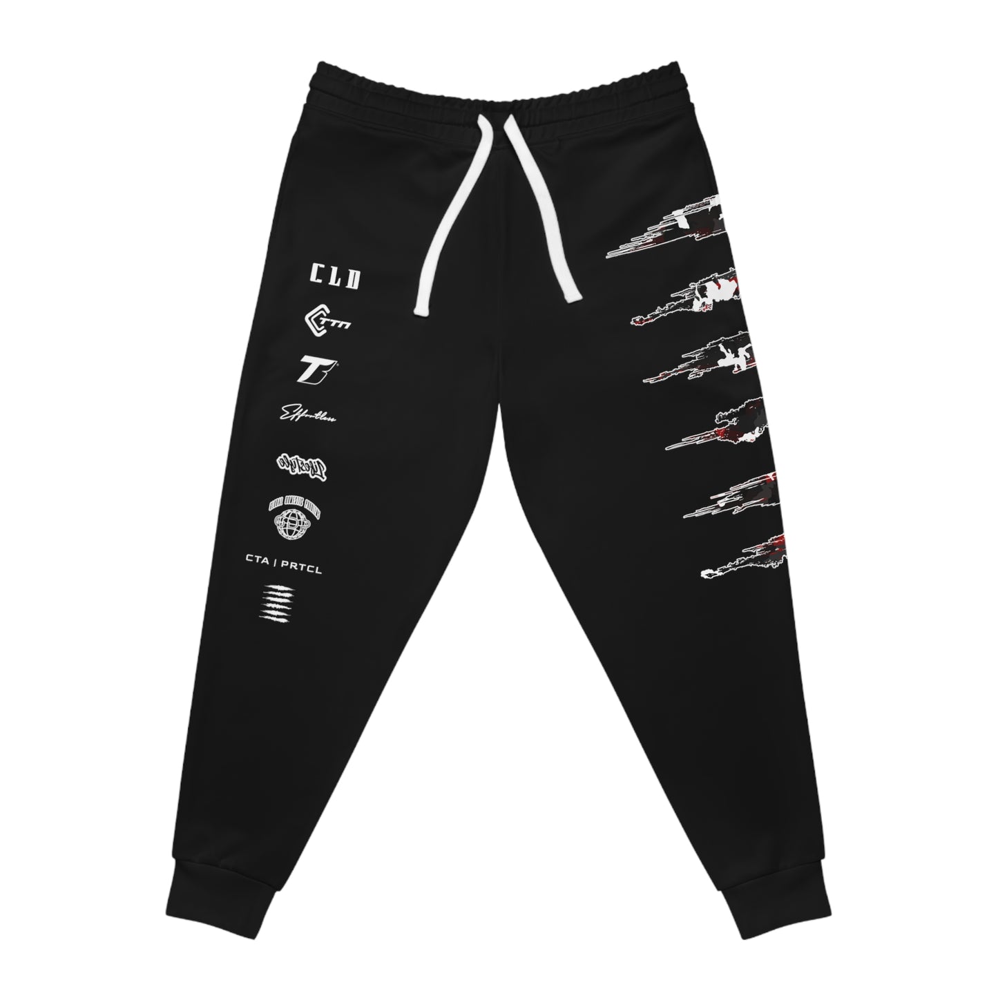 CAMOSIDE RAGERED T2 STRP SICK V2 PRINT JOGGERS BOTTOMS RED/WHITE/BLACK TRACKSUIT