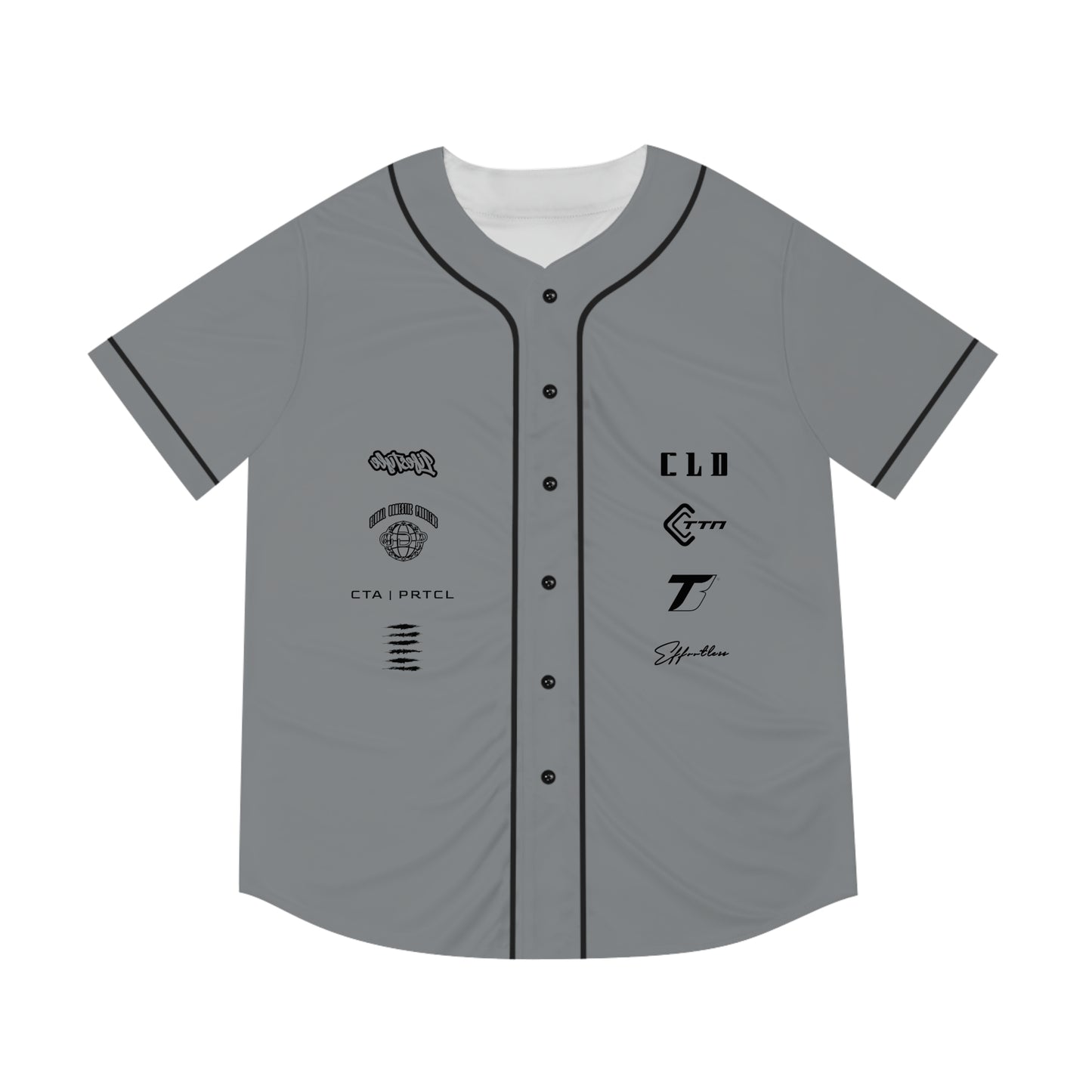 UNCOMMON SICK PRINT BASEBALL JERSEY GREY/BLACK