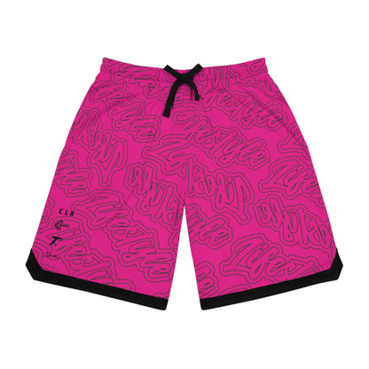 TWENTY3 BASKETBALL SHORTS HOT PINK/BLACK/WHITE