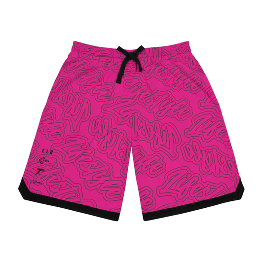 TWENTY3 BASKETBALL SHORTS HOT PINK/BLACK/WHITE