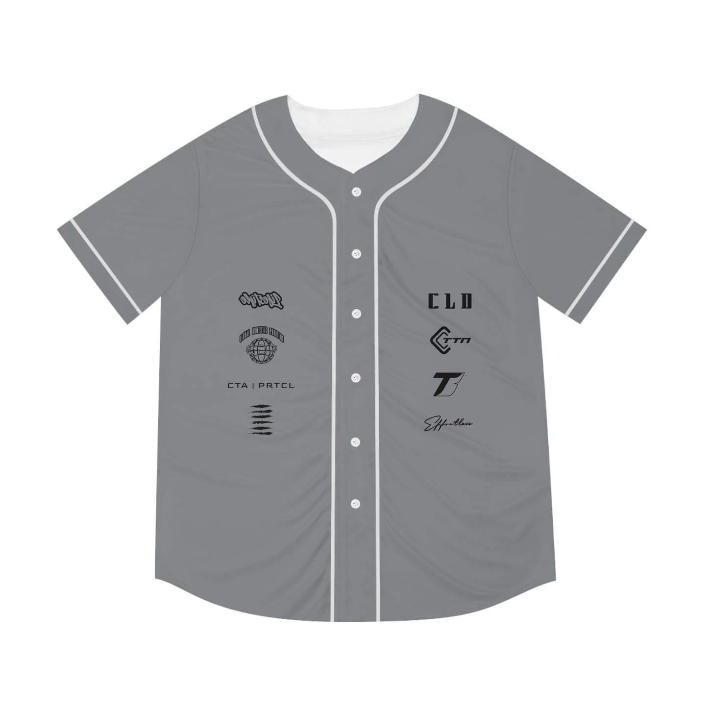 UNCOMMON SICK PRINT BASEBALL JERSEY GREY/BLACK