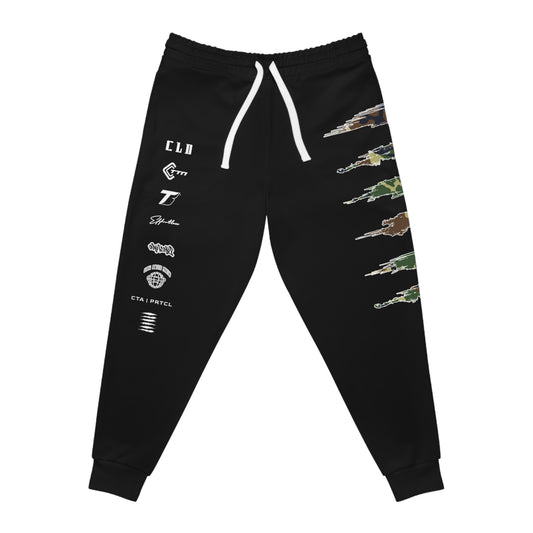 CAMOSIDE WOODLAND GREEN STRP SICK V2 PRINT JOGGERS BOTTOMS GREEN/WHITE/BLACK TRACKSUIT