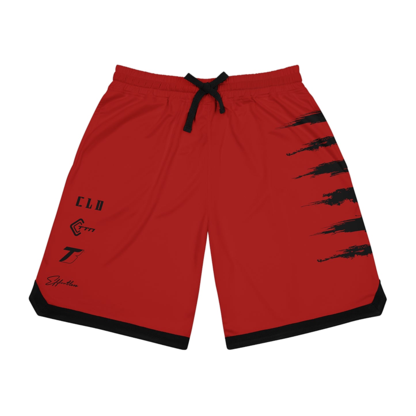 BLD SICK PRINT BASKETBALL SHORTS RED/BLACK