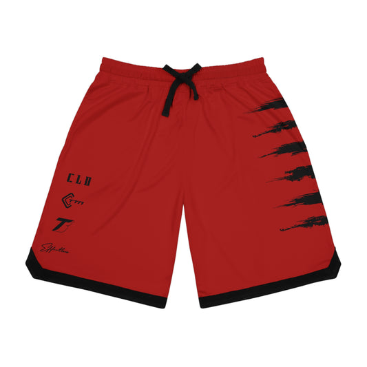 BLD SICK PRINT BASKETBALL SHORTS RED/BLACK