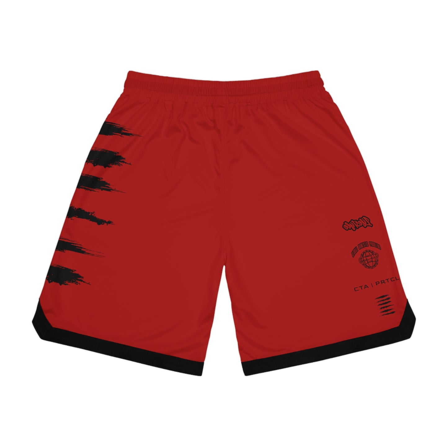 BLD SICK PRINT BASKETBALL SHORTS RED/BLACK