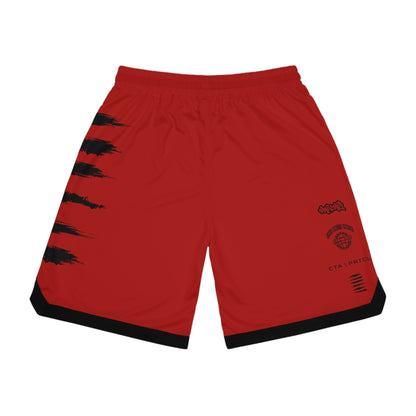 BLD SICK PRINT BASKETBALL SHORTS RED/BLACK