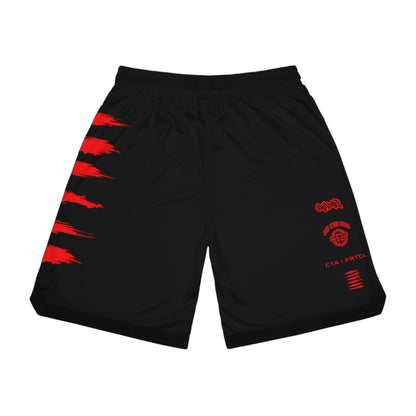 BLD RAVEN SICK PRINT BASKETBALL SHORTS BLACK/RED