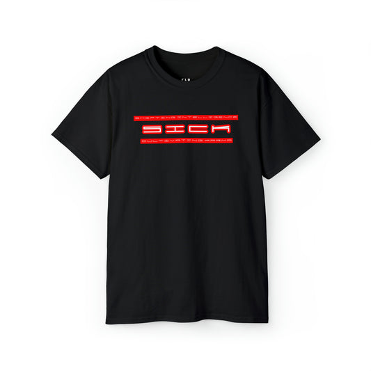 TRUEST VIRTUE TEE T SHIRT SICK V2 PRINT BLACK/RED
