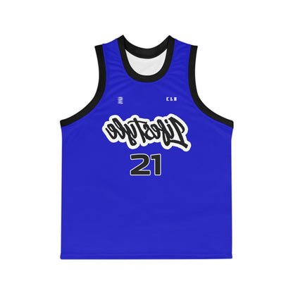 BLU MAGIK SICK PRINT BASKETBALL JERSEY DARK BLUE/WHITE/BLACK