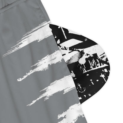 UNCOMMON SICK PRINT BASKETBALL SHORTS DARK GREY/WHITE